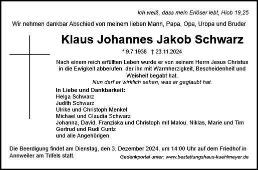 Klaus Johannes Jakob Schwarz