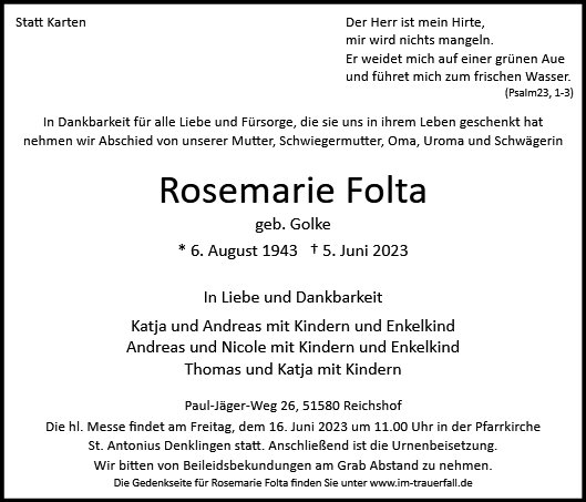 Rosemarie Folta
