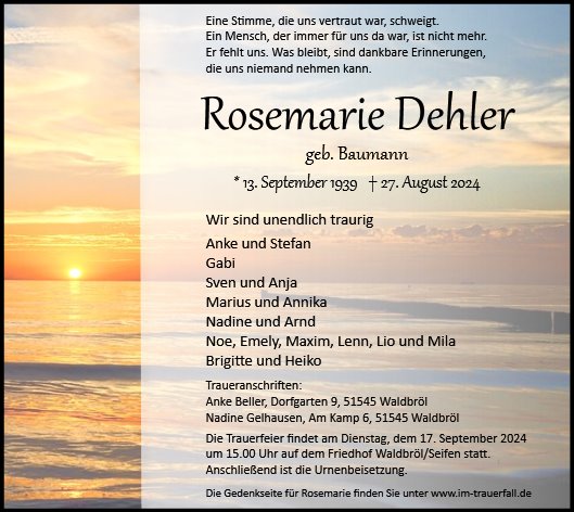 Rosemarie Dehler