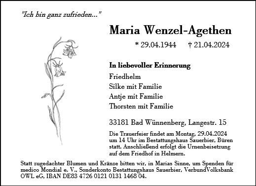 Maria Wenzel-Agethen