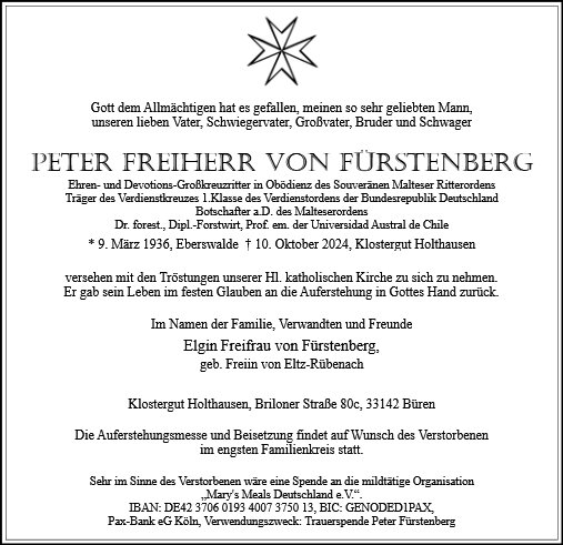 Peter Freiherr von Fürstenberg