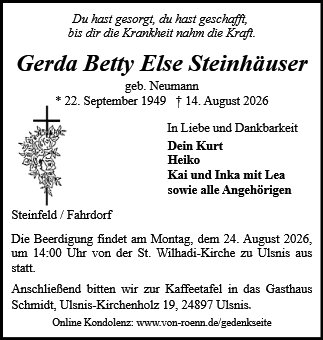 Gerda Betty Else Steinhäuser