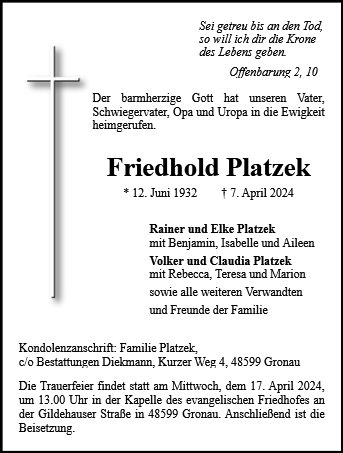 Friedhold Platzek