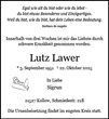 Traueranzeige von Lawer, Lutz