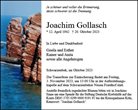 Traueranzeige von Gollasch, Joachim