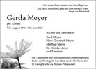 Traueranzeige von Meyer, Gerda
