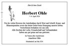 Traueranzeige von Ohle, Herbert