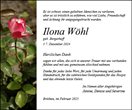 Traueranzeige von Wöhl, Ilona
