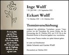 Traueranzeige von Wulff, Eckart