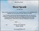 Traueranzeige von Spruth, Horst