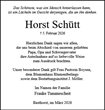 Traueranzeige von Schütt, Horst