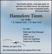 Traueranzeige von Timm, Hannelore