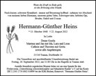 Traueranzeige von Heins, Hermann-Günther