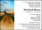 Traueranzeige von Kraus, Heinrich