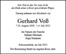 Traueranzeige von Voß, Gerhard