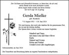 Traueranzeige von Mielke, Gerda