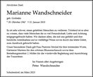 Traueranzeige von Wandschneider, Marianne