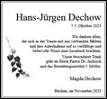 Traueranzeige von Dechow, Hans-Jürgen