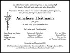 Traueranzeige von Heitmann, Anneliese