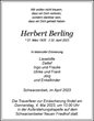 Traueranzeige von Berling, Herbert