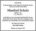 Traueranzeige von Schulz, Manfred