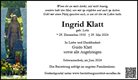 Traueranzeige von Klatt, Ingrid