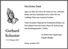 Traueranzeige von Schuster, Gerhard