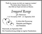 Traueranzeige von Runge, Irmgard