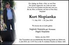 Traueranzeige von Slopianka, Kurt