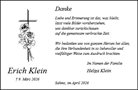 Traueranzeige von Klein, Erich