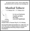 Traueranzeige von Teßnow, Manfred