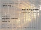 Traueranzeige von Jürgensen, Heike