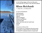 Traueranzeige von Reichardt, Klaus