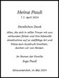 Traueranzeige von Pauli, Heinz