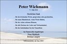 Traueranzeige von Wichmann, Peter