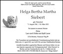 Traueranzeige von Siebert, Helga