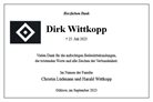 Traueranzeige von Wittkopp, Dirk