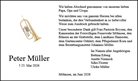 Traueranzeige von Müller, Peter