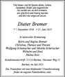 Traueranzeige von Bremer, Dieter