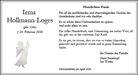 Traueranzeige von Hollmann-Loges, Irma