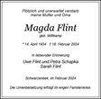 Traueranzeige von Flint, Magda