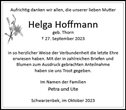 Traueranzeige von Hoffmann, Helga