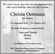 Traueranzeige von Oetmann, Christa
