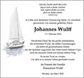 Traueranzeige von Wulff, Johannes