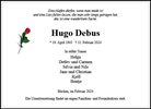 Traueranzeige von Debus, Hugo