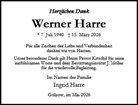 Traueranzeige von Harre, Werner