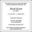 Traueranzeige von Kriett, Heidi