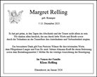 Traueranzeige von Relling, Margret