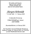 Traueranzeige von Schmidt, Jürgen