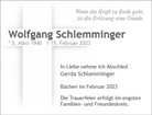 Traueranzeige von Schlemminger, Wolfgang